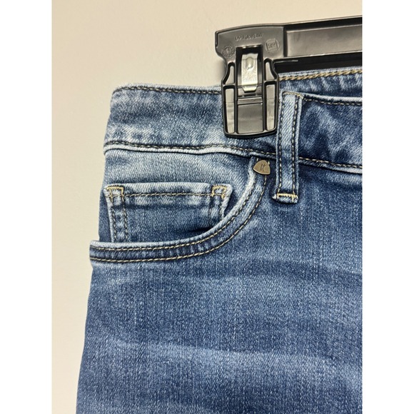 KUT from the Kloth Fab Ab Ankle Flare Jeans Women Size 10 High Rise Raw Hem - Picture 3 of 9